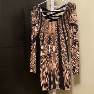 Cute cocktail dress, long sleeves, S, open back